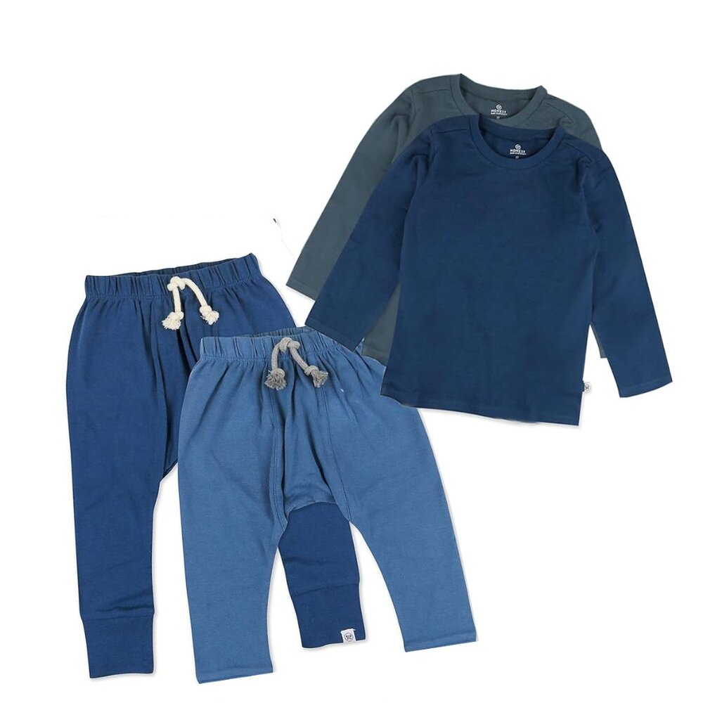 Bundle of HonestBaby Long Sleeve T Shirts & Joggers, 12+18 m, Blue